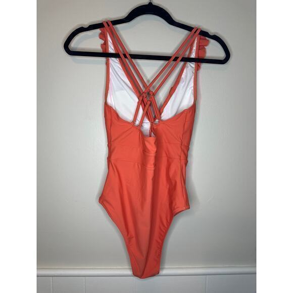 NWT CUPSHE Women's One Piece Swimsuit in Coral Size Small‎ - Picture 4 of 5
